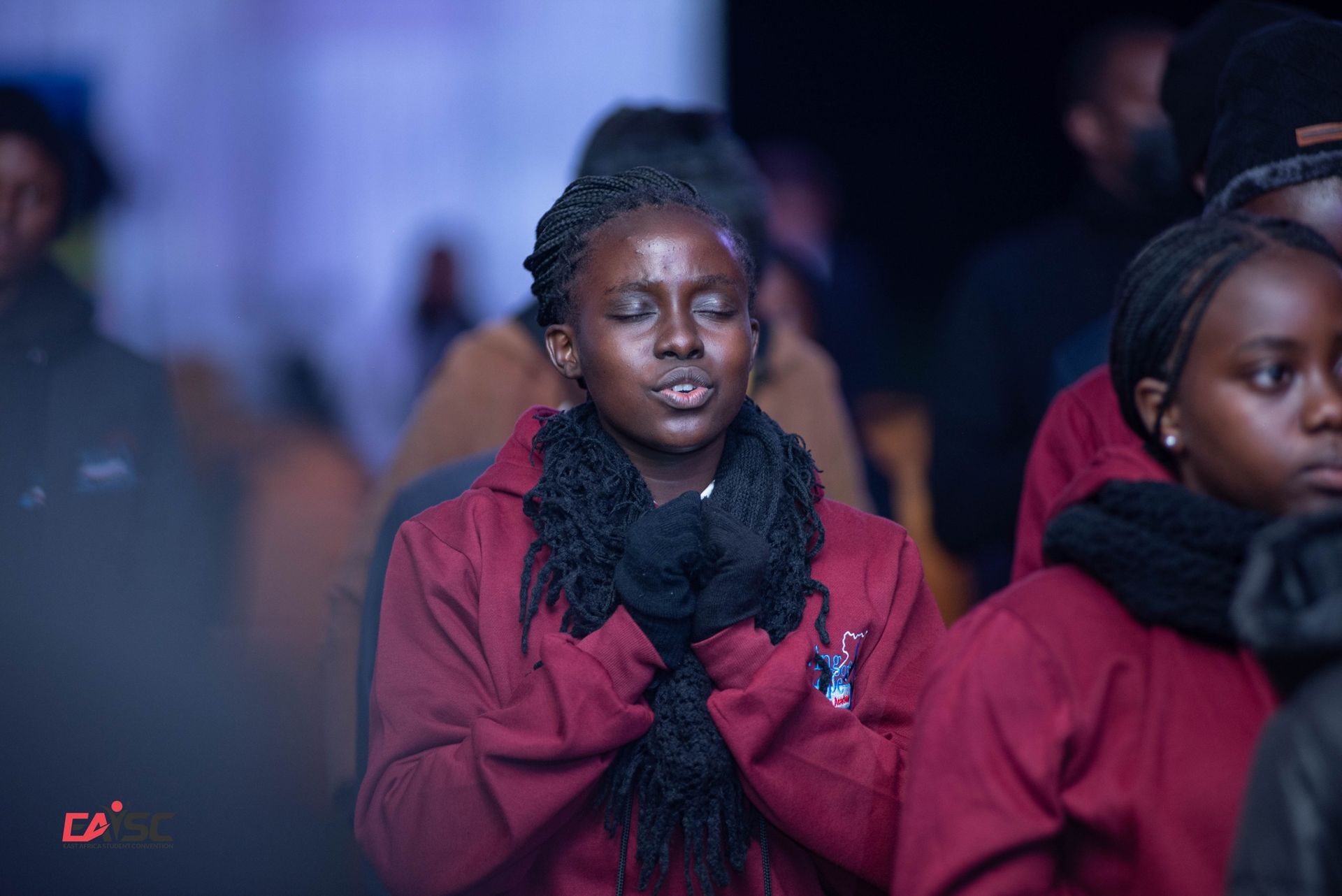 Students worshipping at EASC
